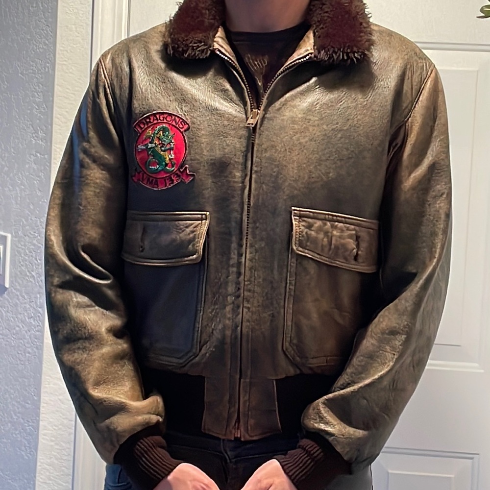 MUST SEE—Vintage Schott Bros leather G-1 Flyers jacket. Great shape. Made in USA